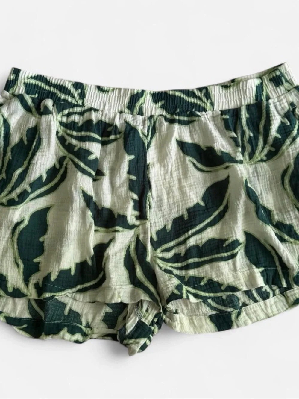 Shade & Shore Green Leaf-Print Button Down Shirt & Shorts set
